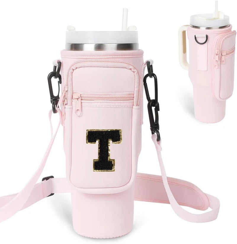 A to Z Collegiate Letters Stanley Holder Bag with Strap for 40oz