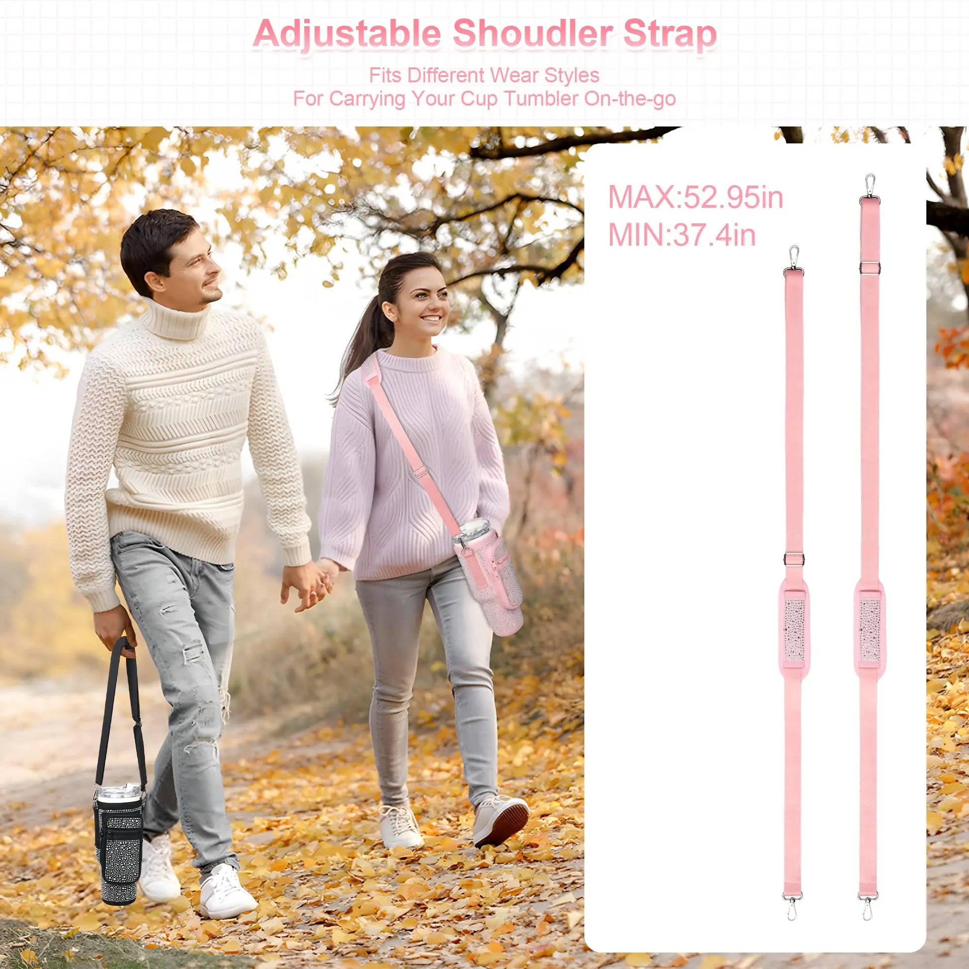 Super Bling Diamond Stanley 40oz Carrying Bag Card Holder/Phone Pocket