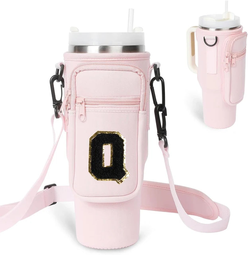 A to Z Collegiate Letters Stanley Holder Bag with Strap for 40oz