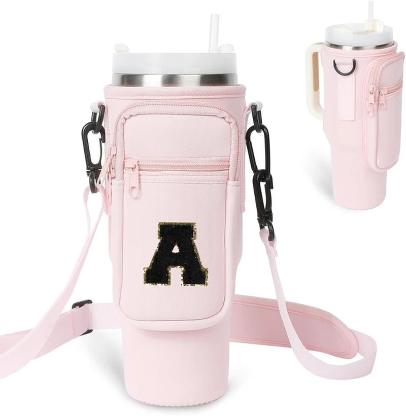 A to Z Collegiate Letters Stanley Holder Bag with Strap for 40oz
