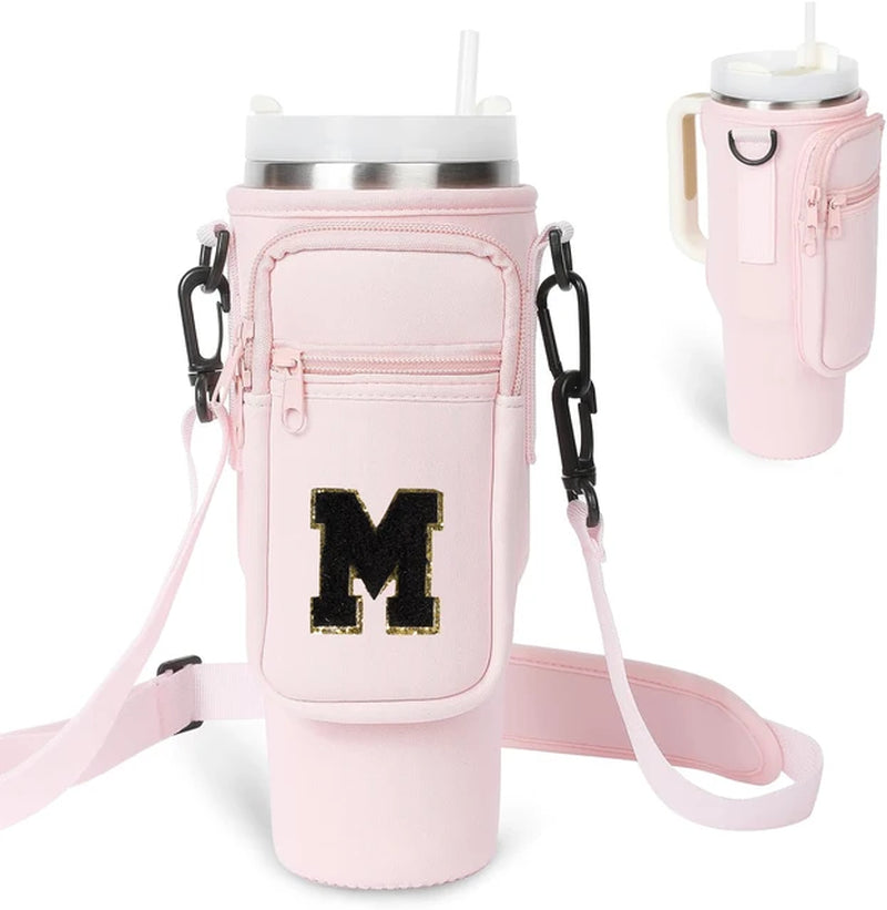 A to Z Collegiate Letters Stanley Holder Bag with Strap for 40oz