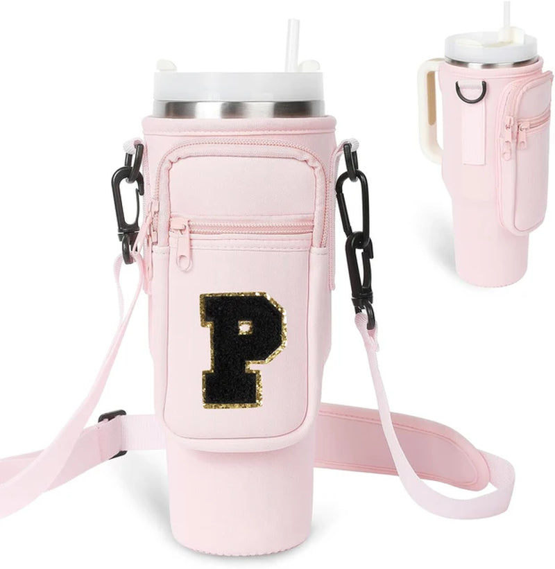 A to Z Collegiate Letters Stanley Holder Bag with Strap for 40oz