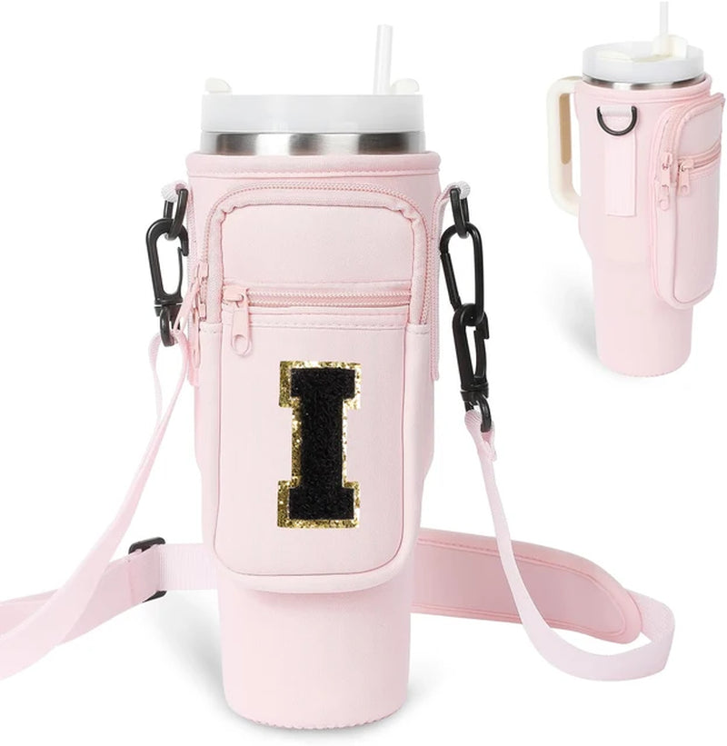 A to Z Collegiate Letters Stanley Holder Bag with Strap for 40oz
