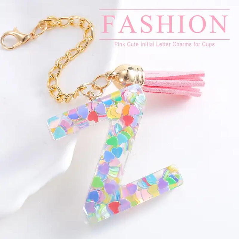 Boho Letter Charm for Stanley Cup Initial Keychain Charm