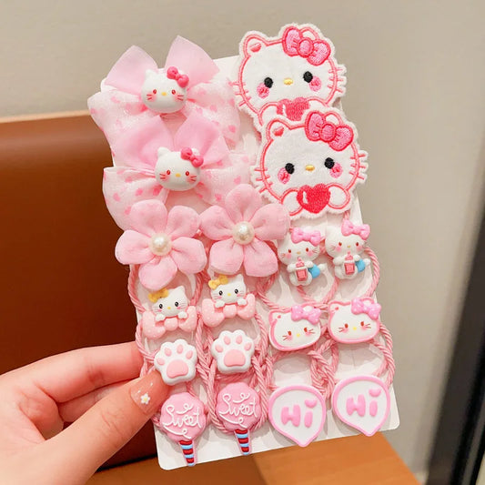 Sanrio Kawaii 18Pcs Hello Kitty Hair Ties for Kids