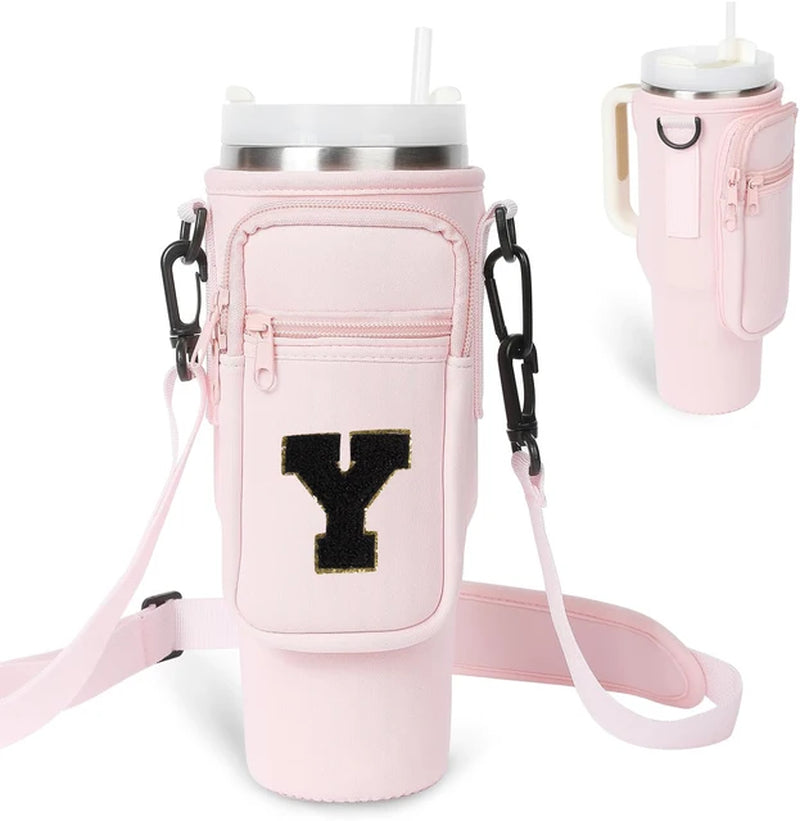 A to Z Collegiate Letters Stanley Holder Bag with Strap for 40oz