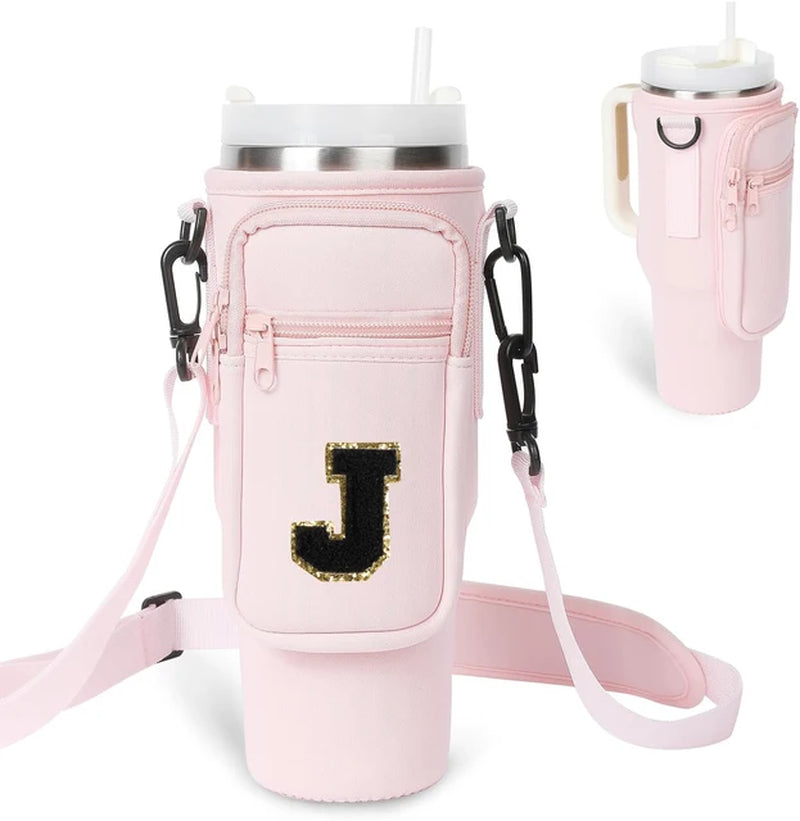 A to Z Collegiate Letters Stanley Holder Bag with Strap for 40oz