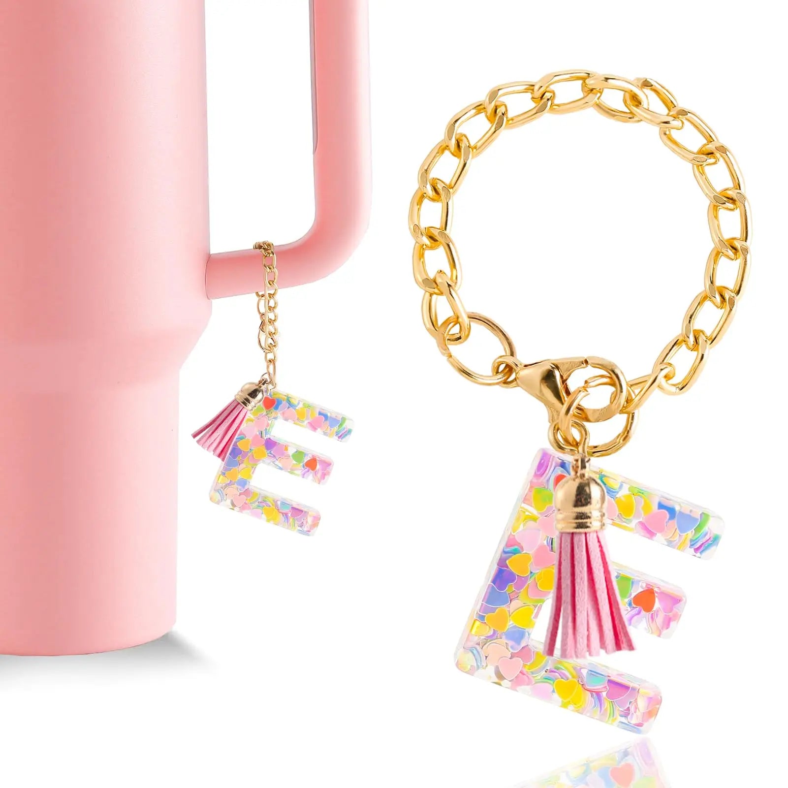 Boho Letter Charm for Stanley Cup Initial Keychain Charm