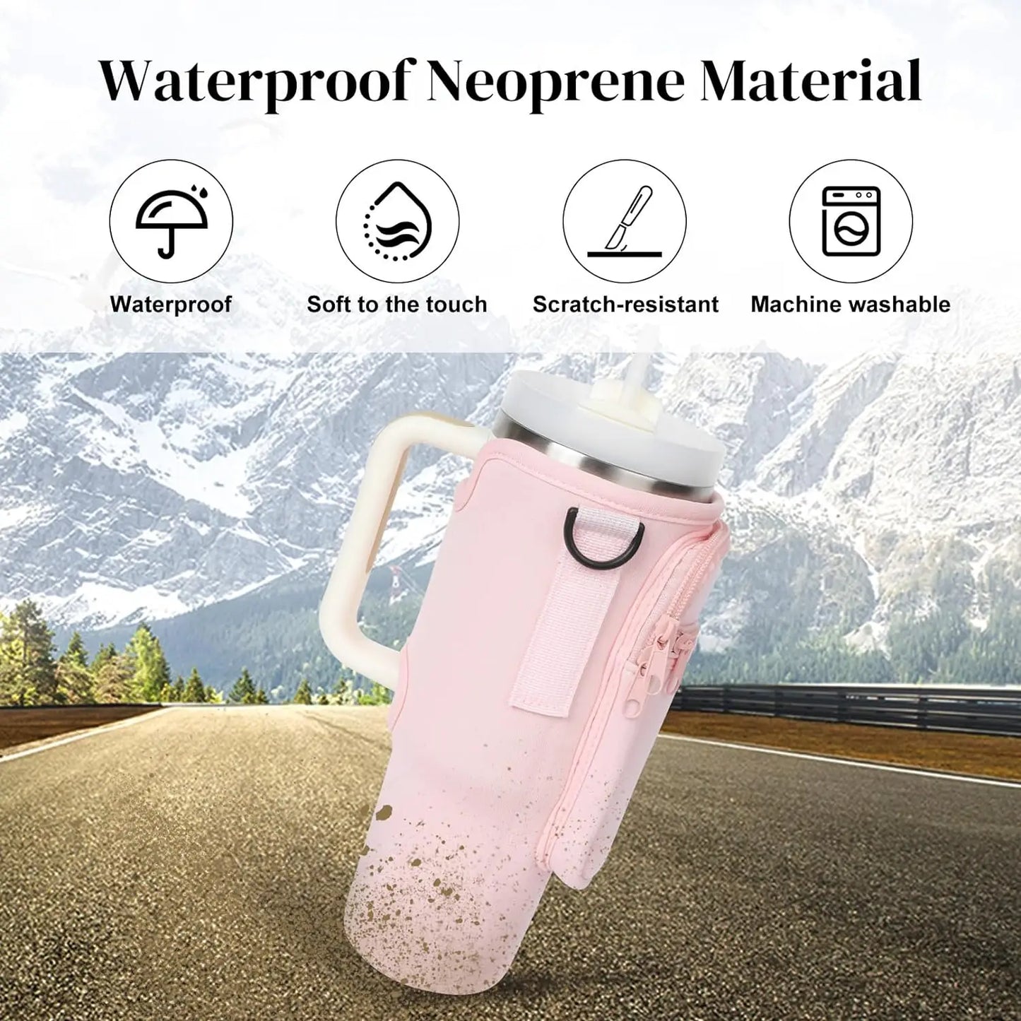 A to Z Collegiate Letters Stanley Holder Bag with Strap for 40oz