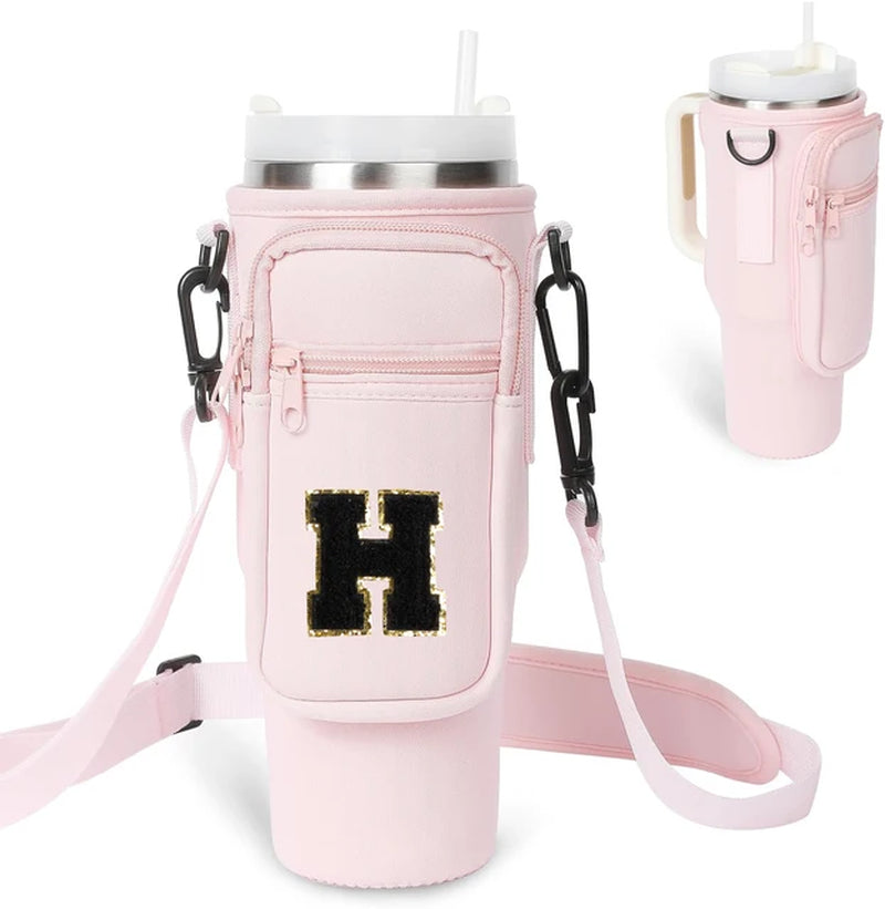 A to Z Collegiate Letters Stanley Holder Bag with Strap for 40oz