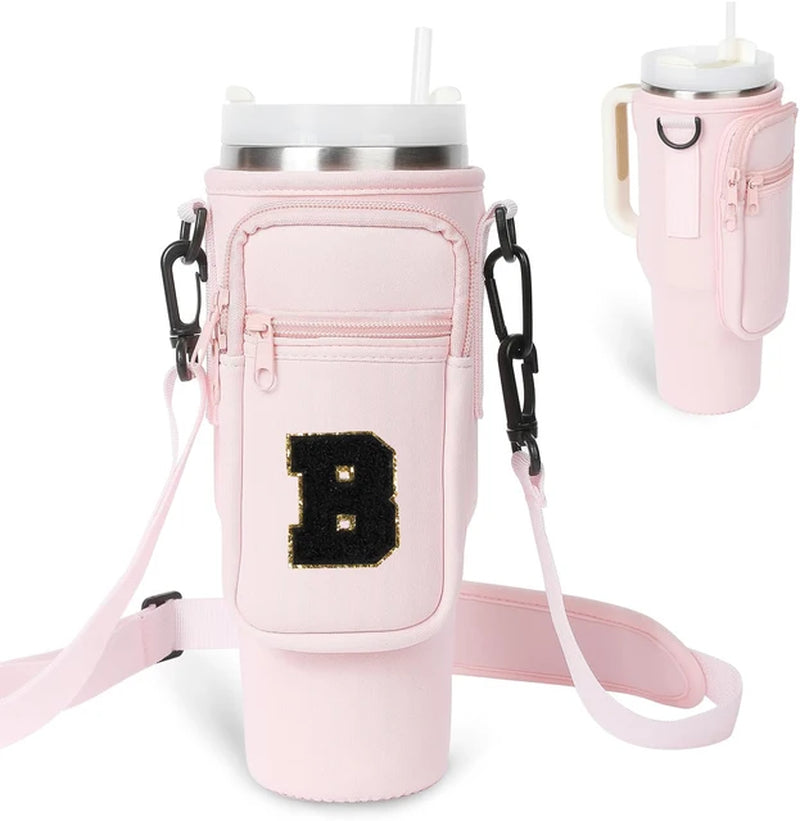 A to Z Collegiate Letters Stanley Holder Bag with Strap for 40oz