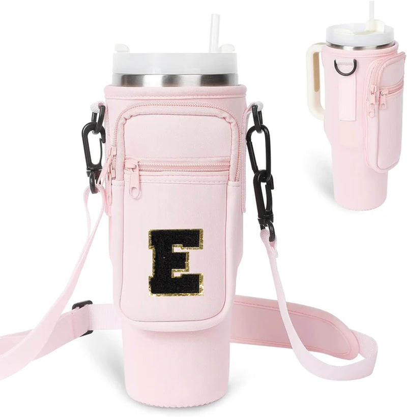 A to Z Collegiate Letters Stanley Holder Bag with Strap for 40oz