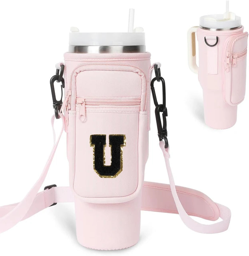 A to Z Collegiate Letters Stanley Holder Bag with Strap for 40oz