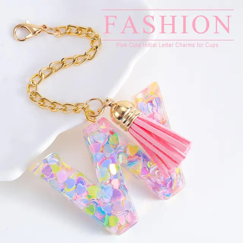 Boho Letter Charm for Stanley Cup Initial Keychain Charm