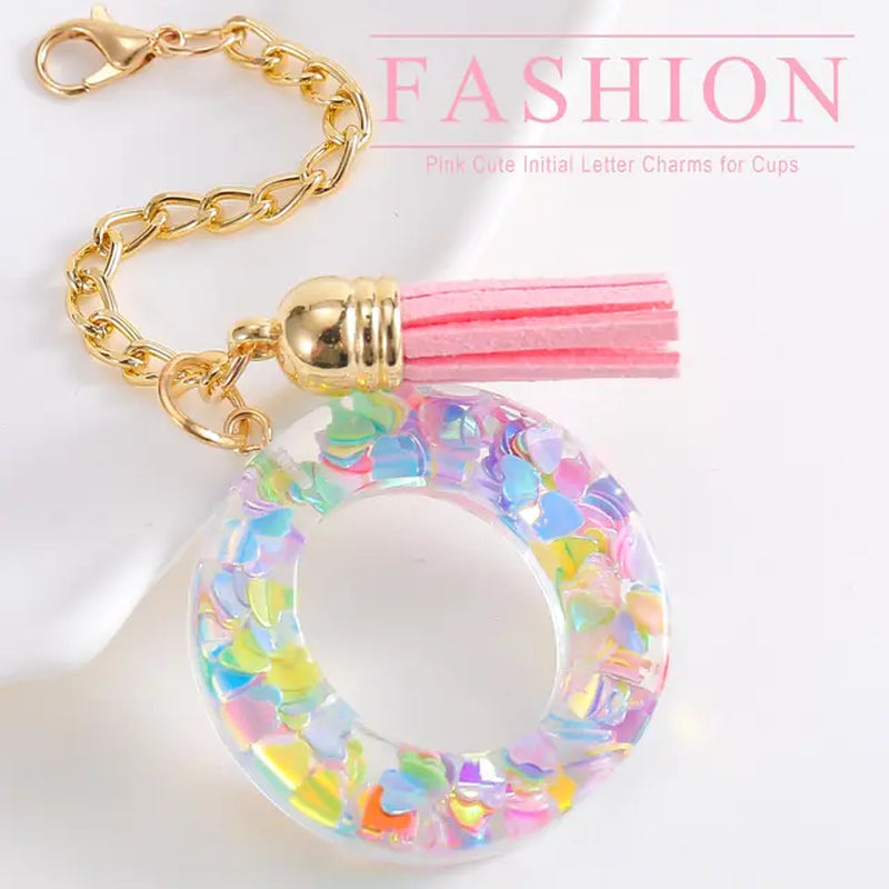 Boho Letter Charm for Stanley Cup Initial Keychain Charm