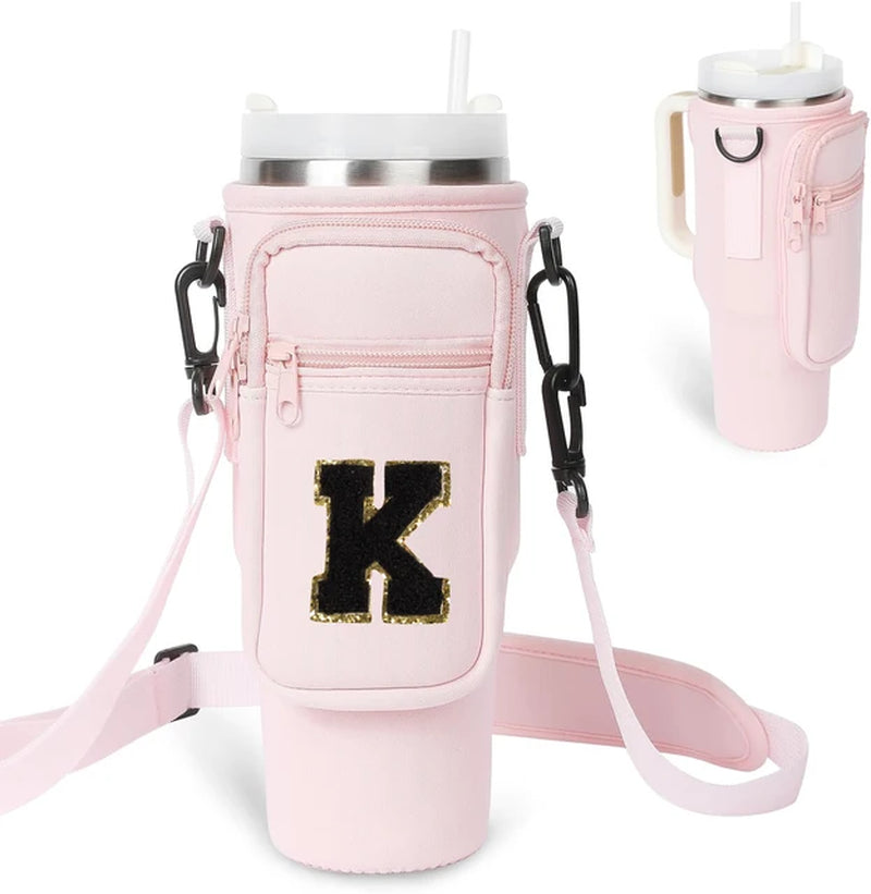 A to Z Collegiate Letters Stanley Holder Bag with Strap for 40oz