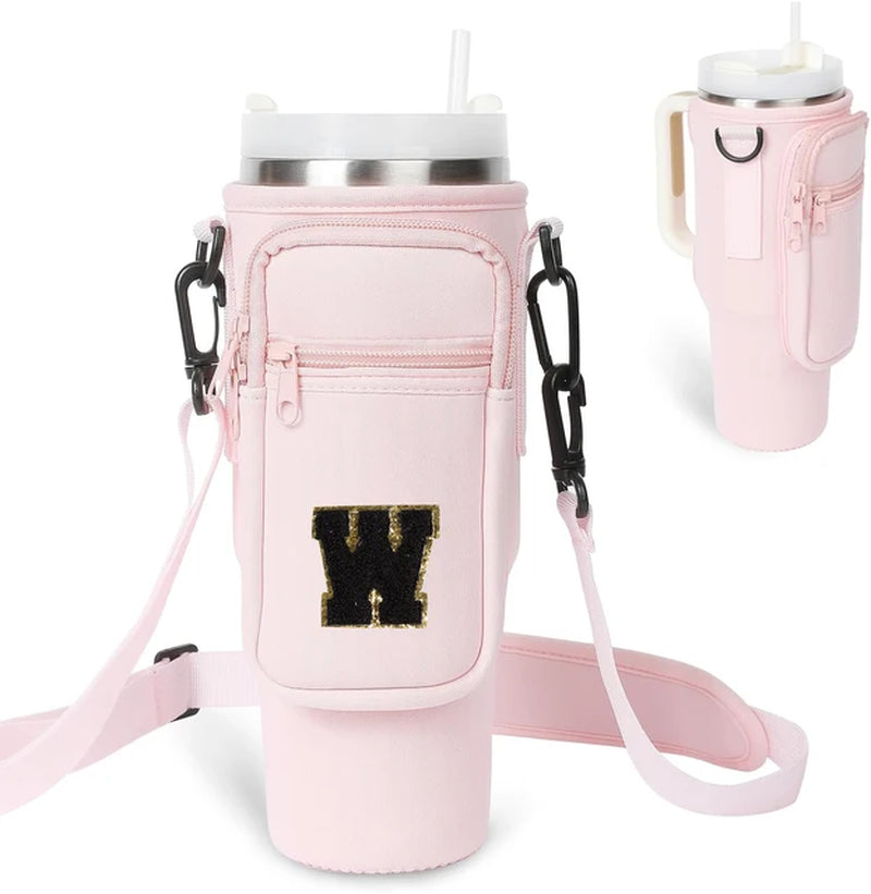 A to Z Collegiate Letters Stanley Holder Bag with Strap for 40oz