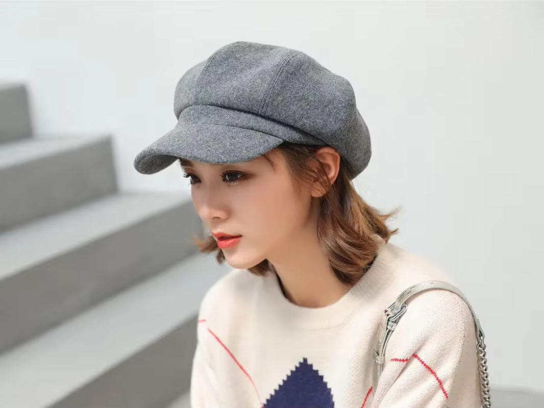 Vintage Newsboy Wool Adjustable Hat