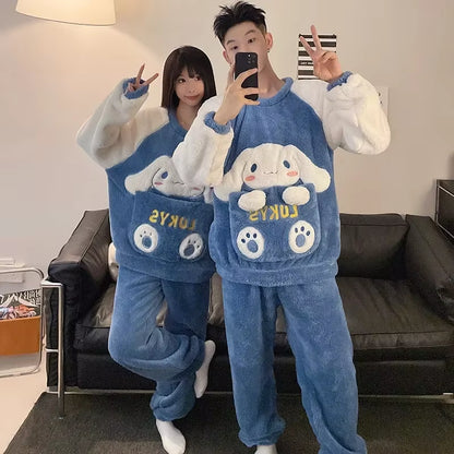 Cartoon Jade Cinnamon Dog Winter New Couple Pajamas Coral Fleece Fleece Thickened Cute New Pacha Dog Plush Loungewear