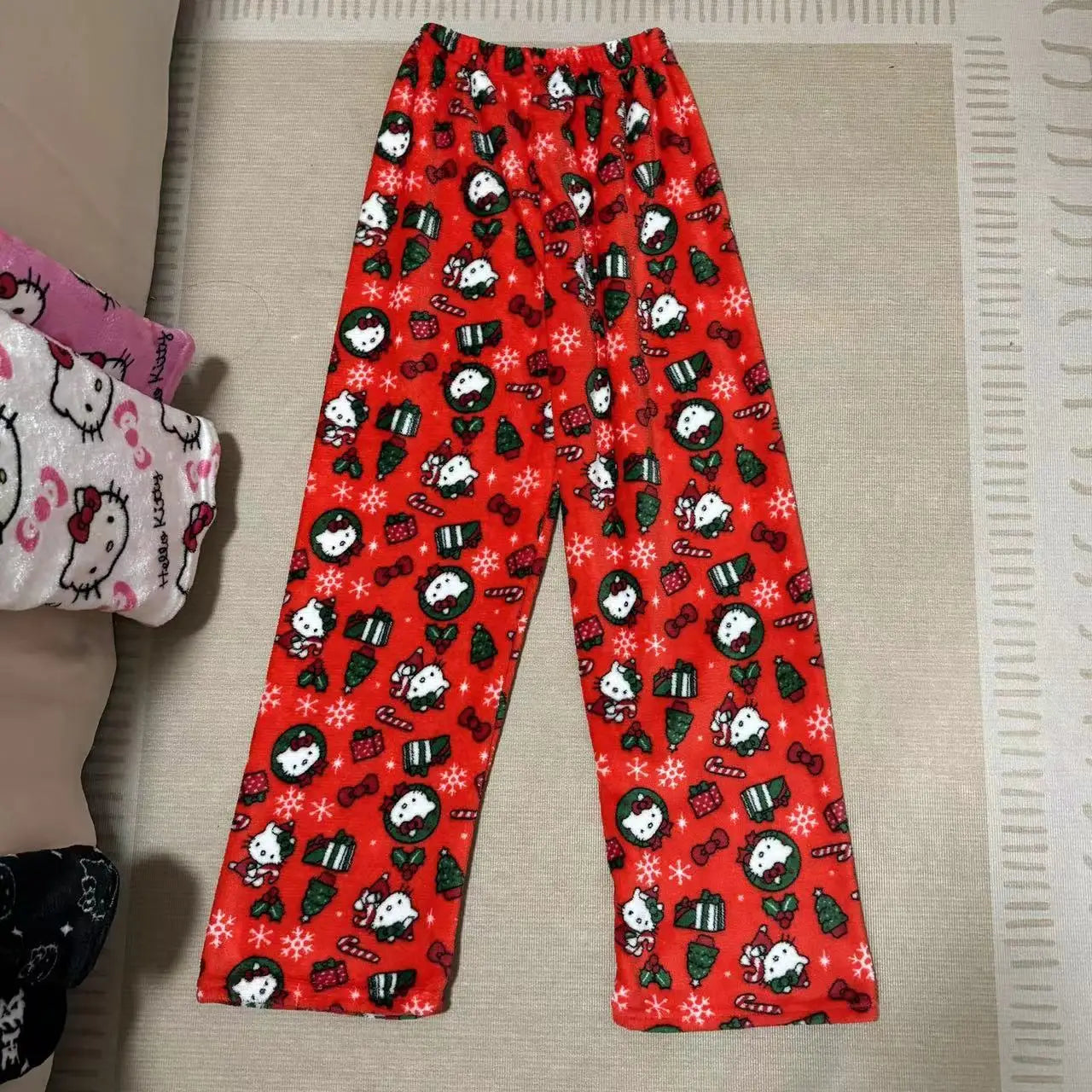 Halloween/Fall Hello Kitty Coral Fleece Pajama Pants