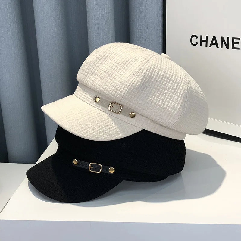 Fashion Designer Winter Women Berets Female Retro Boinas Berets Caps for Women Hats Bonnets Hats for Women Octagonal Newsboy Hat