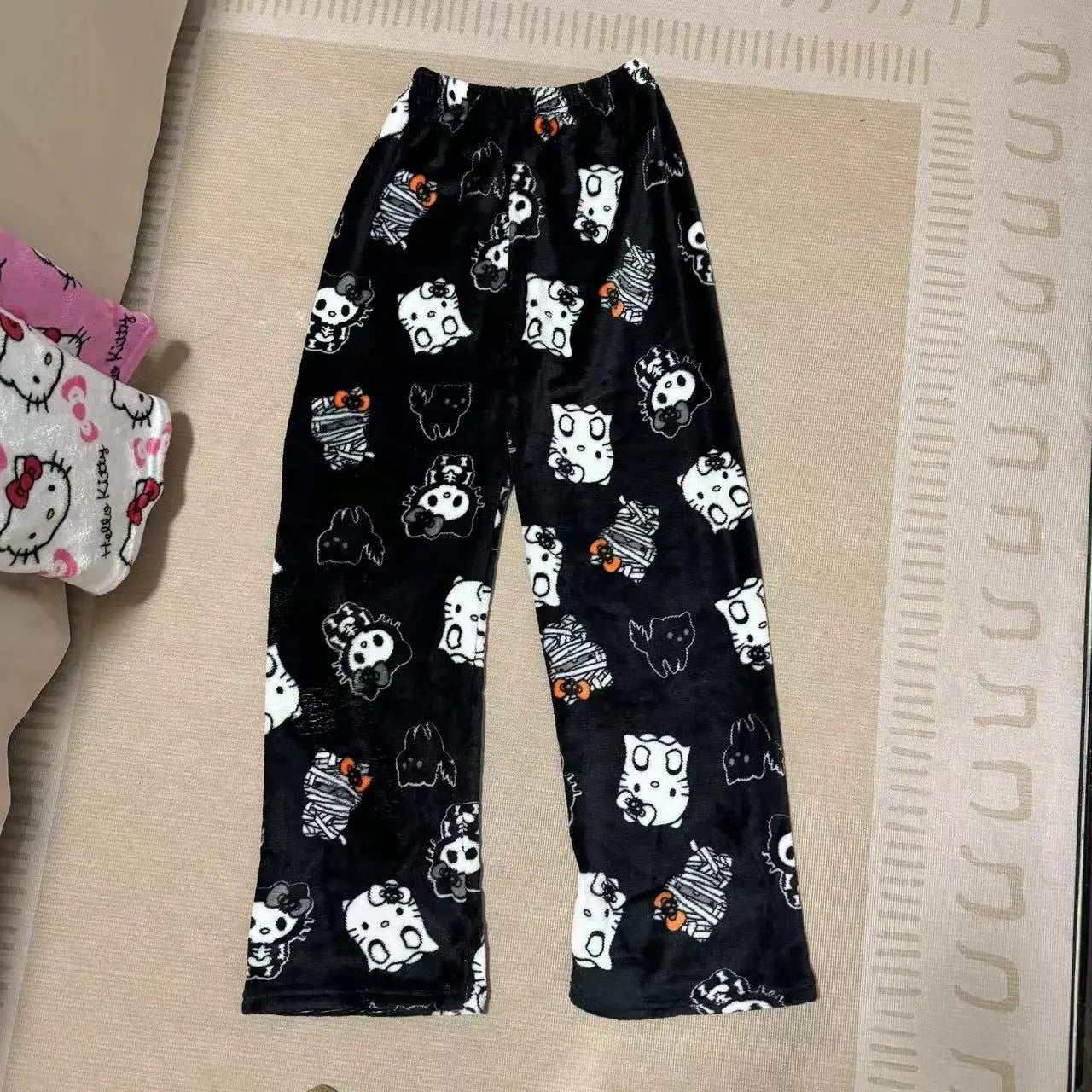 Halloween/Fall Hello Kitty Coral Fleece Pajama Pants