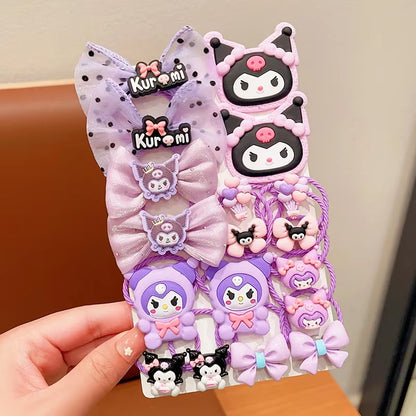 Sanrio Hello Kitty Elastic Hair Bands Cute Cartoon Kuromi Fashion Portable Hair Accessories Hair Rope Girl Holiday Gifts