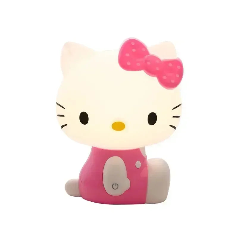 Hello Kitty 3D LED Small Night Lamp Touch Plug-In Baby Feeding Home Bedroom Dreamy Sleep Light Eye Protection Bedside Room Decor