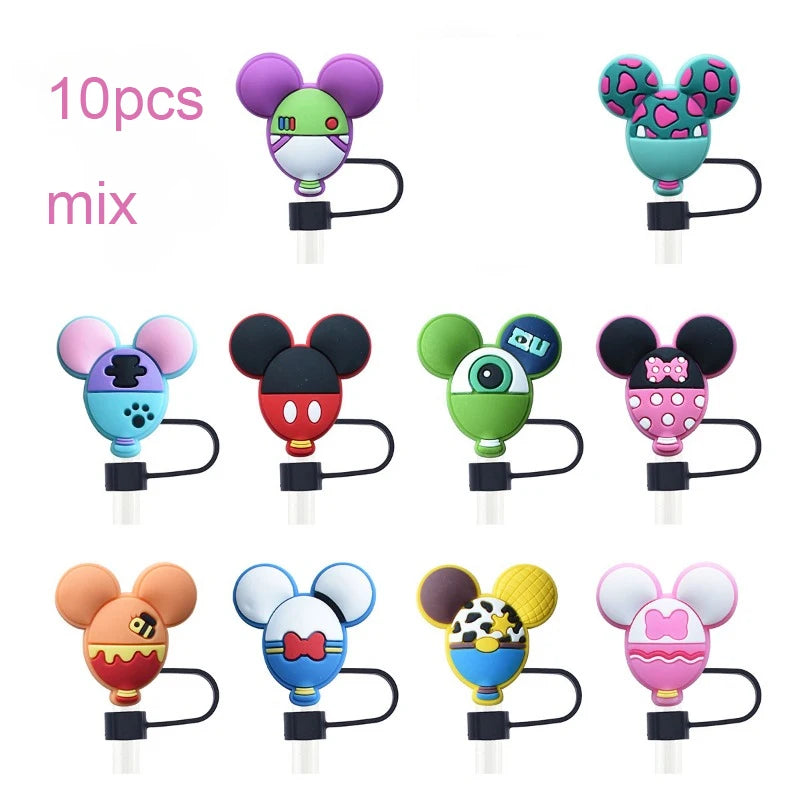 10Pc/Set Micky Silicone Straw Cap 10Mm 