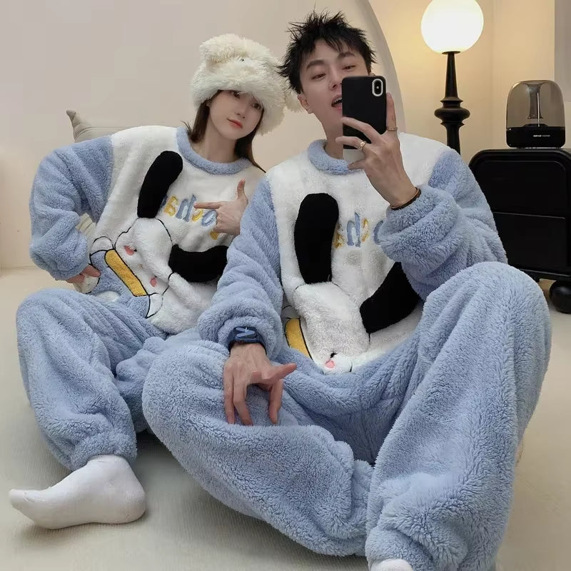 Cartoon Jade Cinnamon Dog Winter New Couple Pajamas Coral Fleece Fleece Thickened Cute New Pacha Dog Plush Loungewear