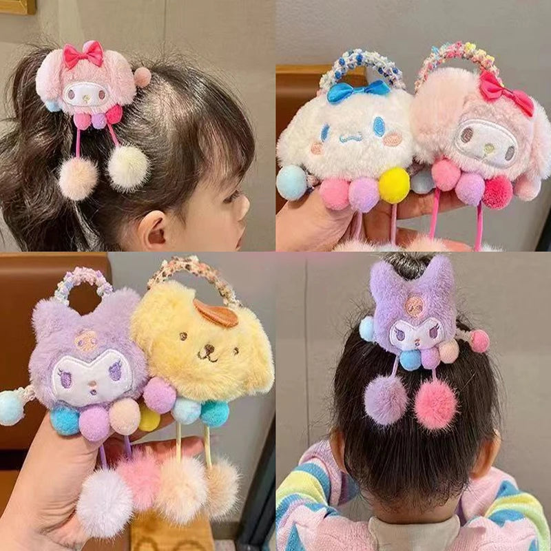 Children's Hello Kitty Cute Plush Elastic Hair Bands