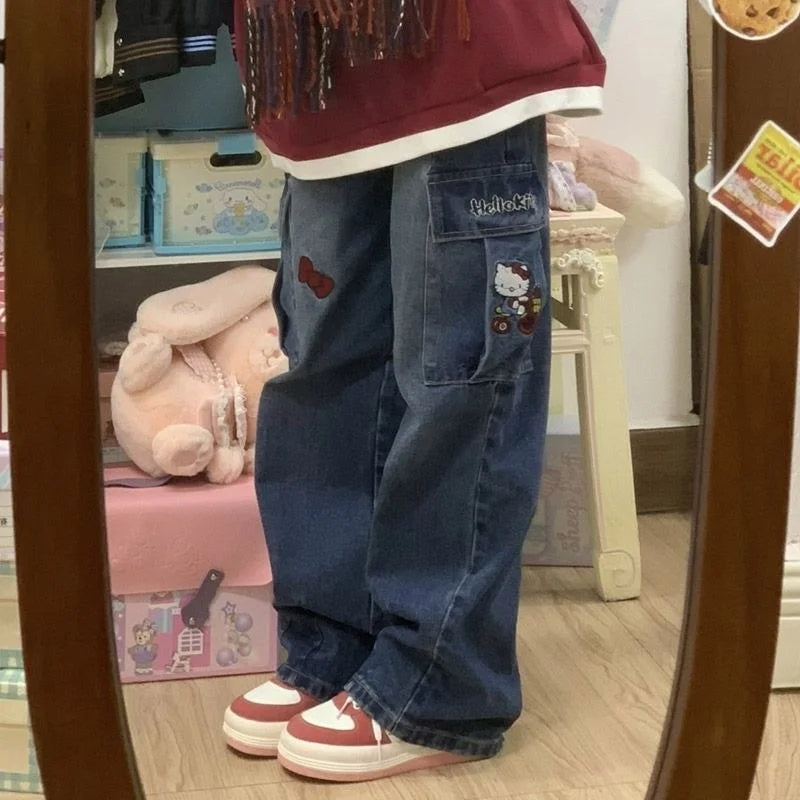 Anime Sanrio Hello Kitty Y2K Denim Jeans