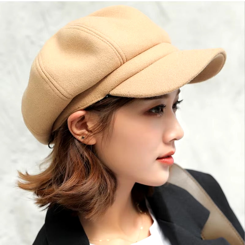 Newsboy Caps New Arrive Women Newsboy Gatsby Cap Octagonal Baker Peaked Beret Driving Hat Female Sunscreen Hats Painter Tour Cap