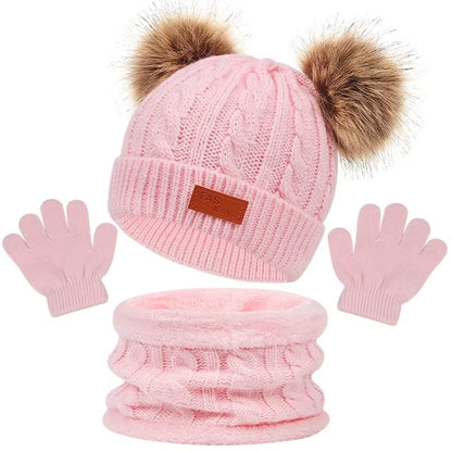 Warm Beanie/Scarf/Gloves Set for 1-3 Years Old