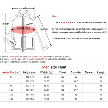 9 Heated Vest Zones Electric Heated Jackets Men Women Sportswear Heated Coat Graphene Heat Coat USB Heating Jacket for Camping