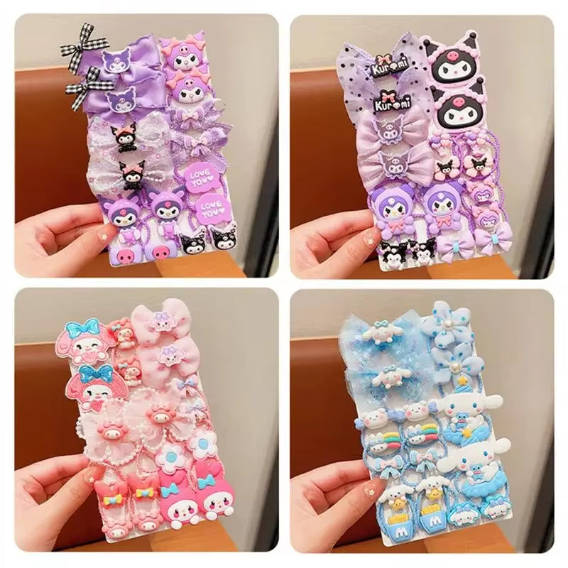 Sanrio Hello Kitty Elastic Hair Bands Cute Cartoon Kuromi Fashion Portable Hair Accessories Hair Rope Girl Holiday Gifts