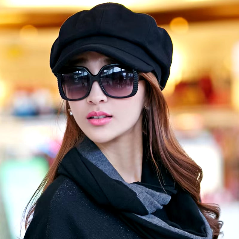 Newsboy Caps New Arrive Women Newsboy Gatsby Cap Octagonal Baker Peaked Beret Driving Hat Female Sunscreen Hats Painter Tour Cap