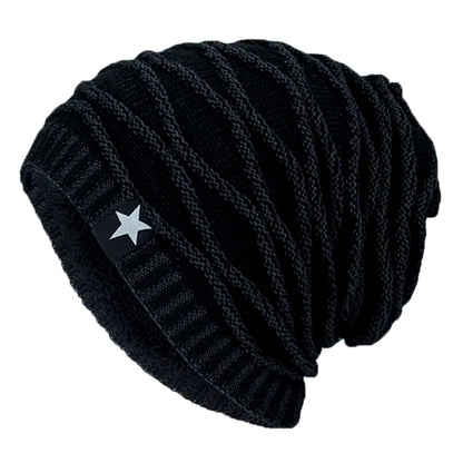 Winter Fleece Lined Warm Thermal Beanie Hat Ski Cap Knitted Cap Skullies Hat