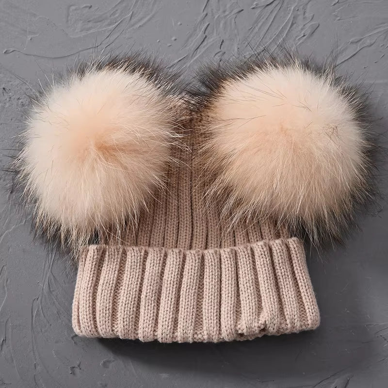 Women's Double Pom Pom Beanie