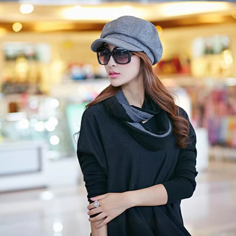 Newsboy Caps New Arrive Women Newsboy Gatsby Cap Octagonal Baker Peaked Beret Driving Hat Female Sunscreen Hats Painter Tour Cap
