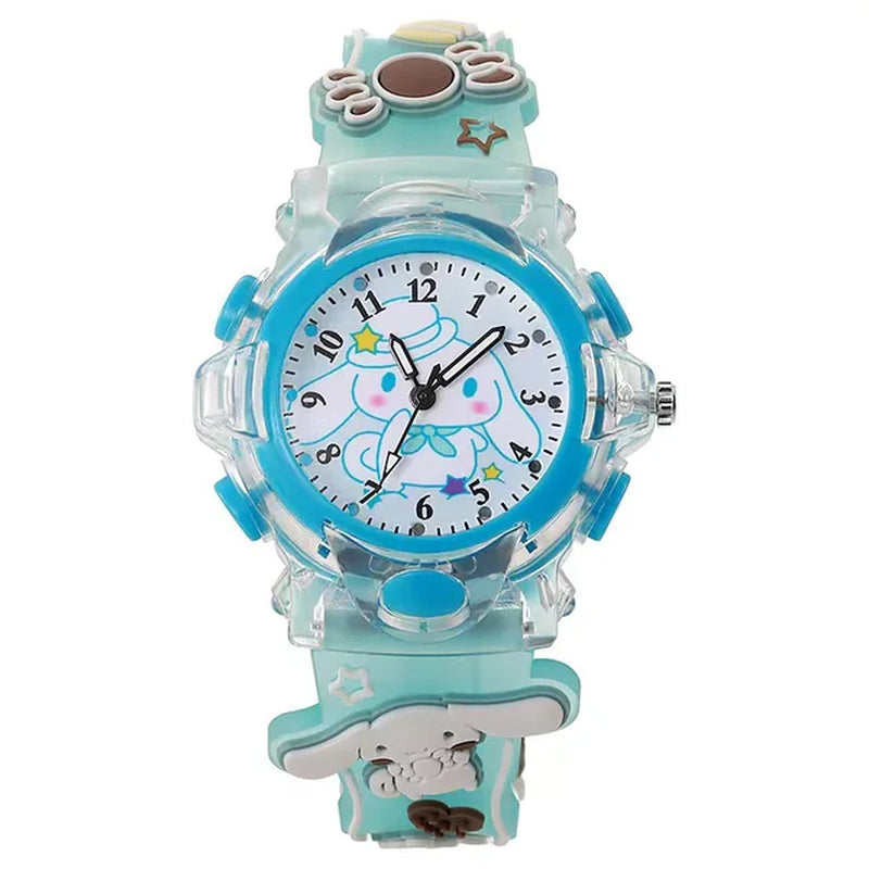 Watch Kawaii Melody Cinnamoroll Children LED Luminous Watch Kuromi Hello Kitty Student Wrist Watch Kids Birthday Gift Toy