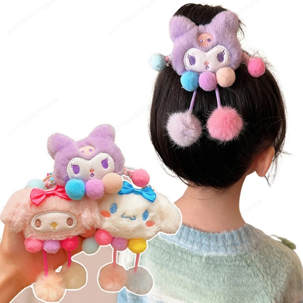 Children's Hello Kitty Cute Plush Elastic Hair Bands