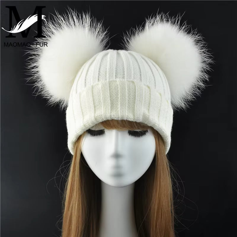 Women's Double Pom Pom Beanie