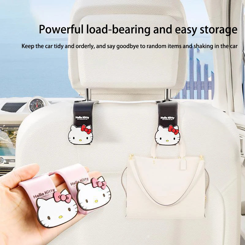 Sanrio Kawaii Hello Kitty Car Hook Cartoon Car Seat Load-Bearing Hook Car Rear Chair Hook Car Interior Accessories Auto Parts