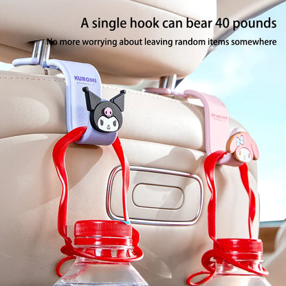 Sanrio Kawaii Hello Kitty Car Hook Cartoon Car Seat Load-Bearing Hook Car Rear Chair Hook Car Interior Accessories Auto Parts