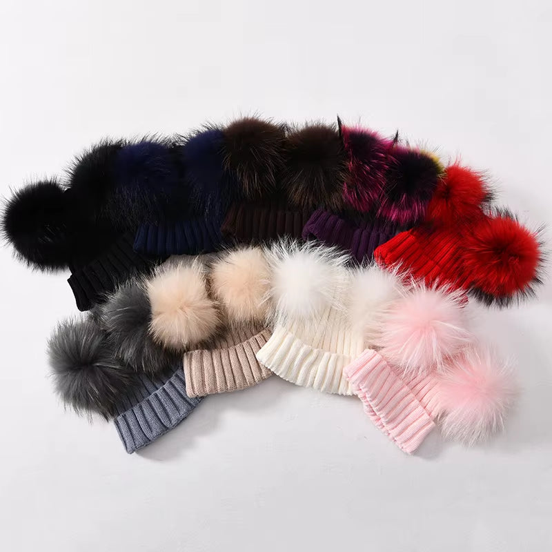 Women's Double Pom Pom Beanie