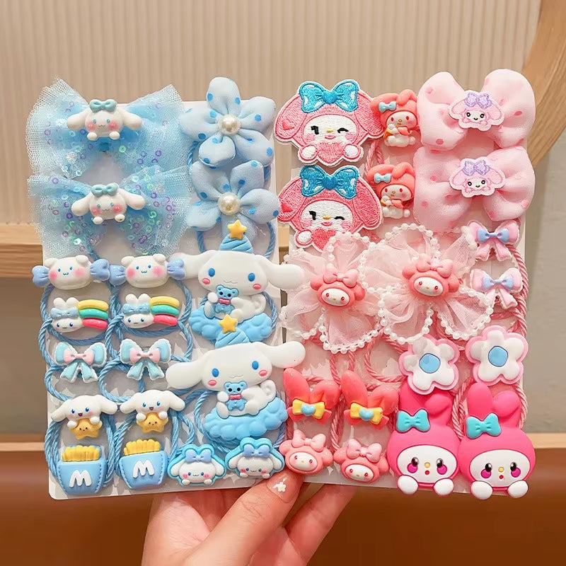 Sanrio Hello Kitty Elastic Hair Bands Cute Cartoon Kuromi Fashion Portable Hair Accessories Hair Rope Girl Holiday Gifts