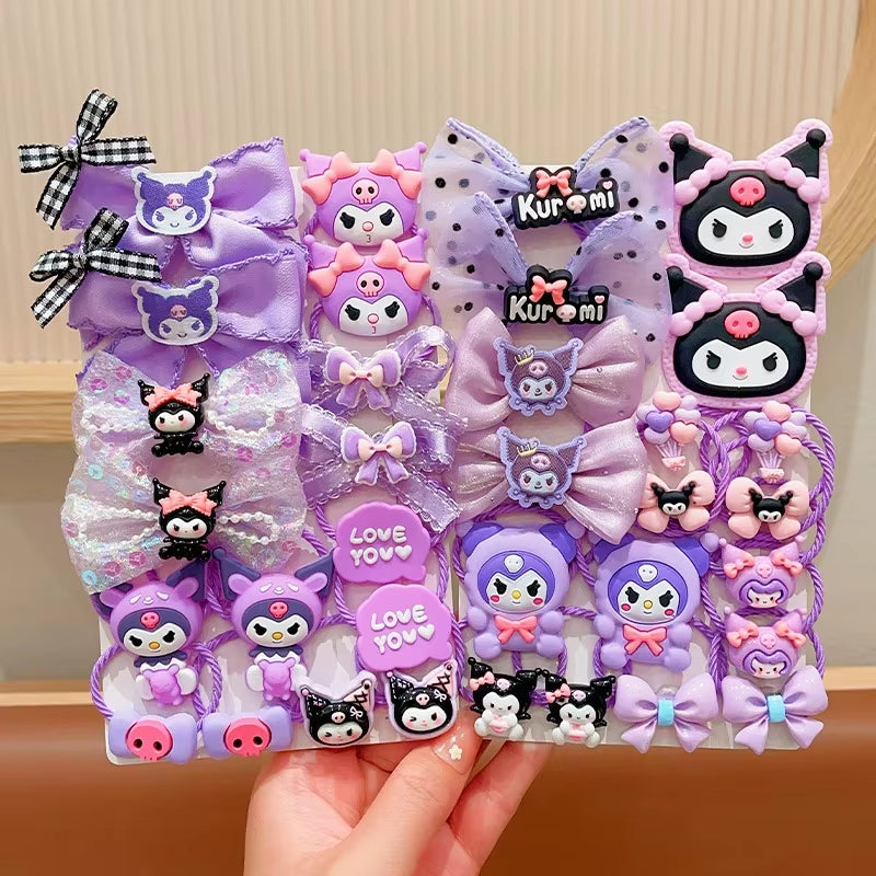 Sanrio Hello Kitty Elastic Hair Bands Cute Cartoon Kuromi Fashion Portable Hair Accessories Hair Rope Girl Holiday Gifts