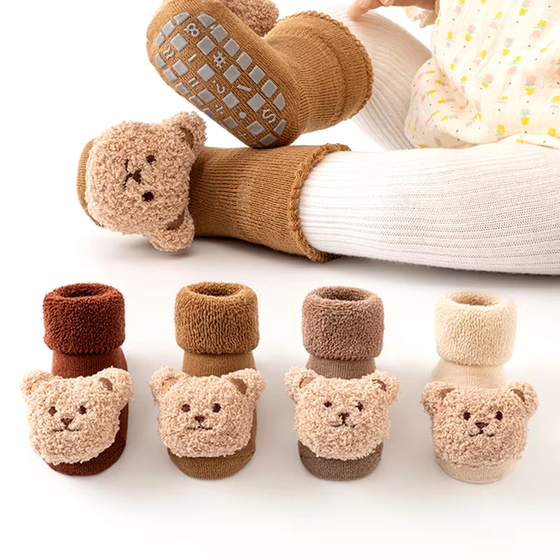 0-3Y Bear Baby Soft, Thick, Waterproof Non-Slip Socks Toddler