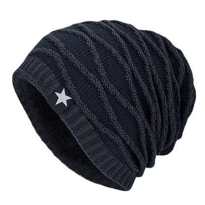 Winter Fleece Lined Warm Thermal Beanie Hat Ski Cap Knitted Cap Skullies Hat